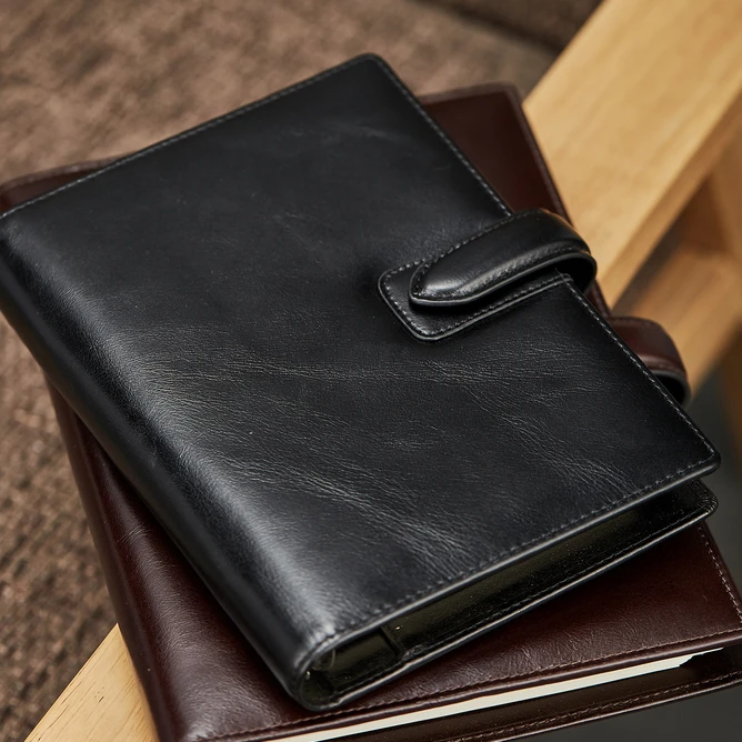 

Hand Made Soft Genuine Leather Loose Leaf Journal Cover For Standard A5/A6 Spiral Paper Book