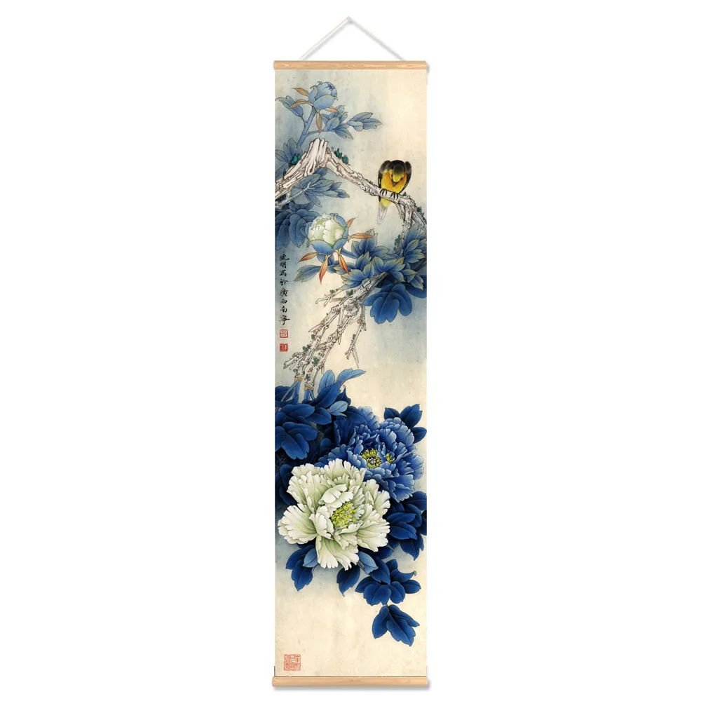 

Картина "Свиток с пионами", классический стиль