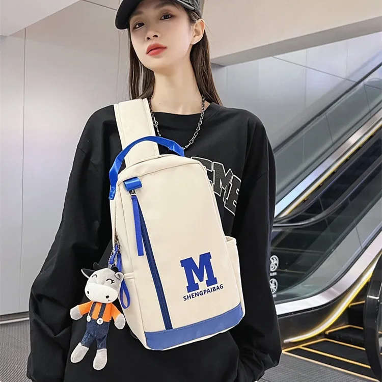 Men's and Women's Large Capacity Chest Packs Tide Brand Students Casual One Shoulder Bags Sports Day System Simple Crossbody Bag