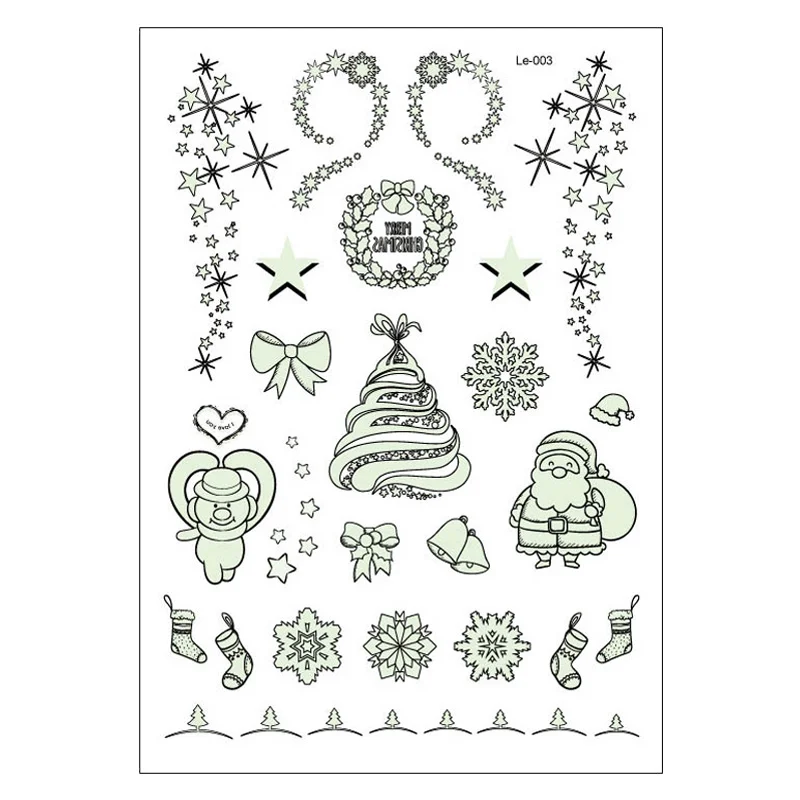 

Рождественские светящиеся наклейки для татуировок