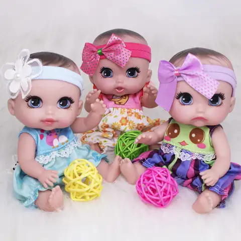 Карманные поворотные Мини-куклы Cry Babies размером 6 дюймов, виниловая кукла с розовыми сердечками и глазами диаметром 15 см, игрушки «сделай сам...