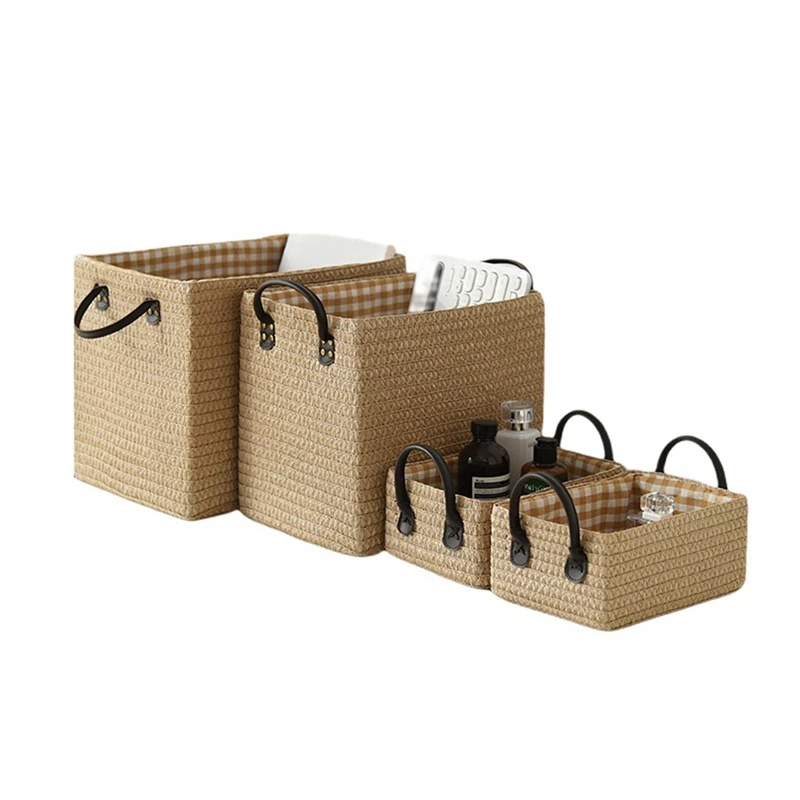 

4PCS Japanese Clothes Storage Box Desktop Storage Box Household Sundries Storage Toy Storage Basket