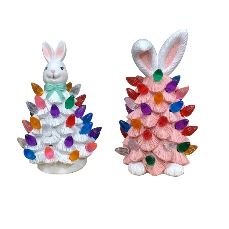 

6XDE Easter Bunny Figurine Resin Rabbit Abstract Indoor Outdoor Garden Yard
