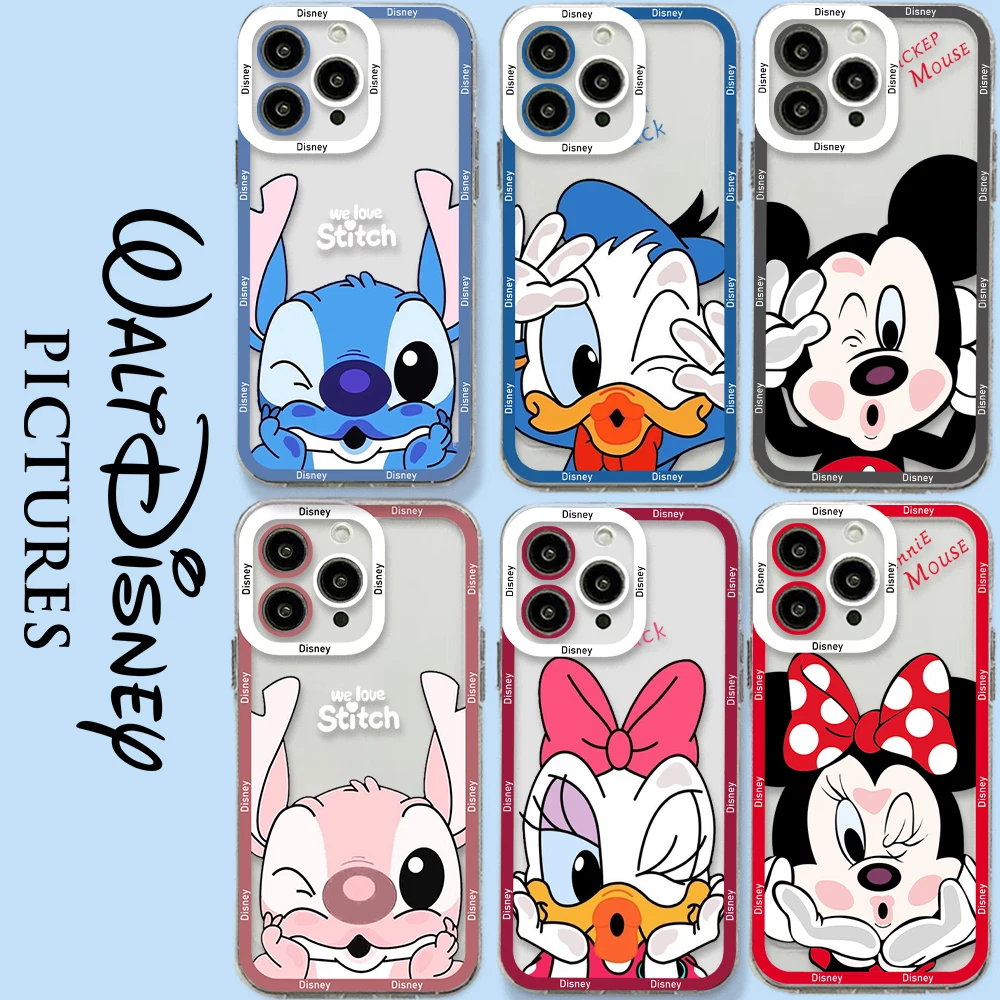 

Disney Mickey Minnie Stitch Phone Case For Xiaomi Redmi Note 12C 11 10 Pro Plus 10C 9C 9T K30 K40 K50 K60 4G 5G Transparent Capa