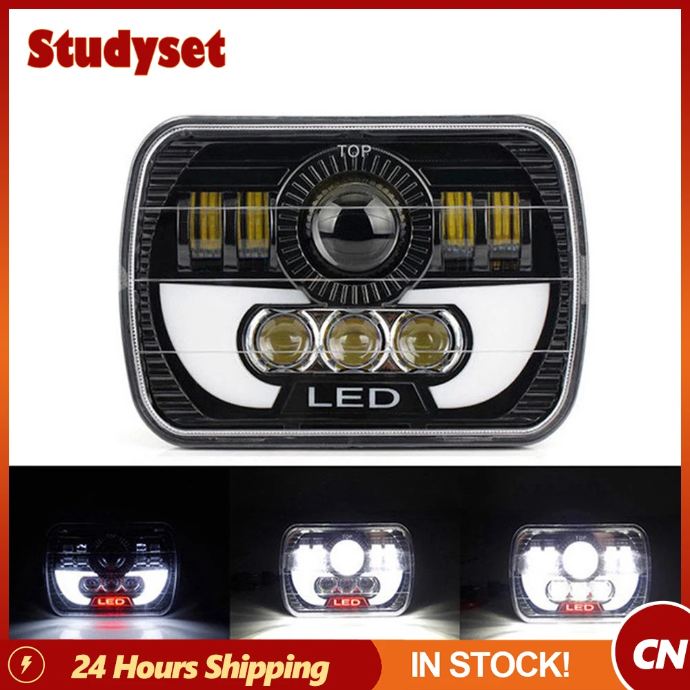 

Автомобильные светодиодные фары, алюминиевый корпус, 7-дюймовая фара дальнего и ближнего света, запчасти для модификации внедорожника, совм...