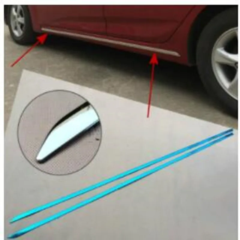 

For All Models 2pcs Set High-quality Stainless Steel Side Skirt Strip Door The Under Trim Strip Styling Car Accessories