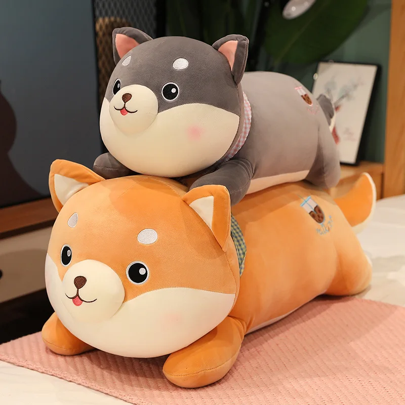 

1pc 40/65/85CM Lying Shiba Inu Dog Plush Pillow Stuffed Animal Plush Toy Puppy Doll Bubble Tea Dog Sleep Pillow Kids Girls Gift