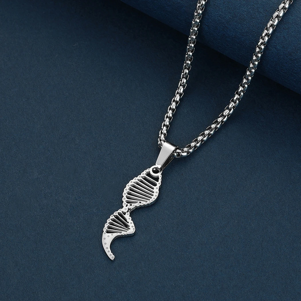 Kinitial DNA ADN Silver Pendant Necklace DNA ADN Silver Pendant Necklace DNA ADN Silver Pendant Necklace images - 6