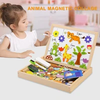 wooden magnetic drawing board early educational color and shape recognition magnetic puzzles toys gift for boys and girls age 3