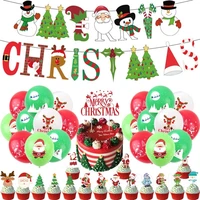 happy christmas party balloons set red green elk christmas tree balloon banner garland new year holiday party decorations diy