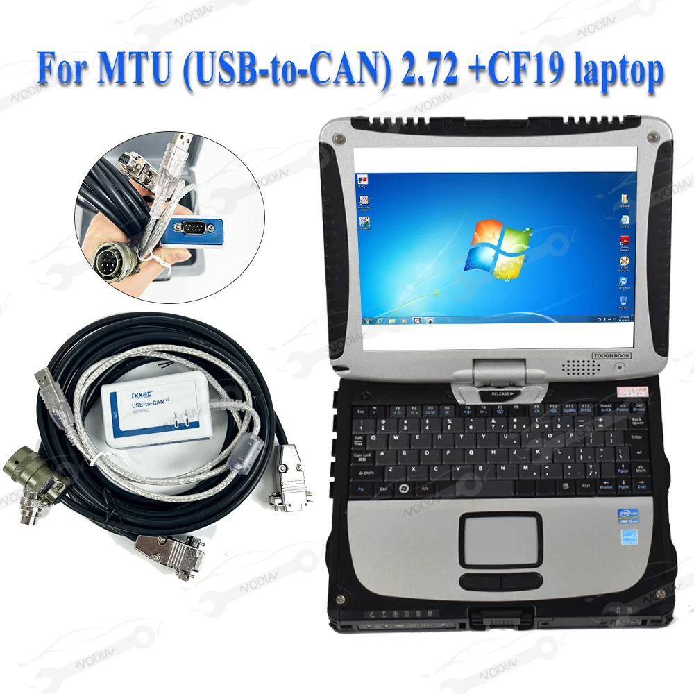Ноутбук CF19 + диагностический комплект MTU (USB-к-CAN) MTU диагностический кабель MTU MEDC ECU4 + контроллеры MTU кабеля ADEC ECU9