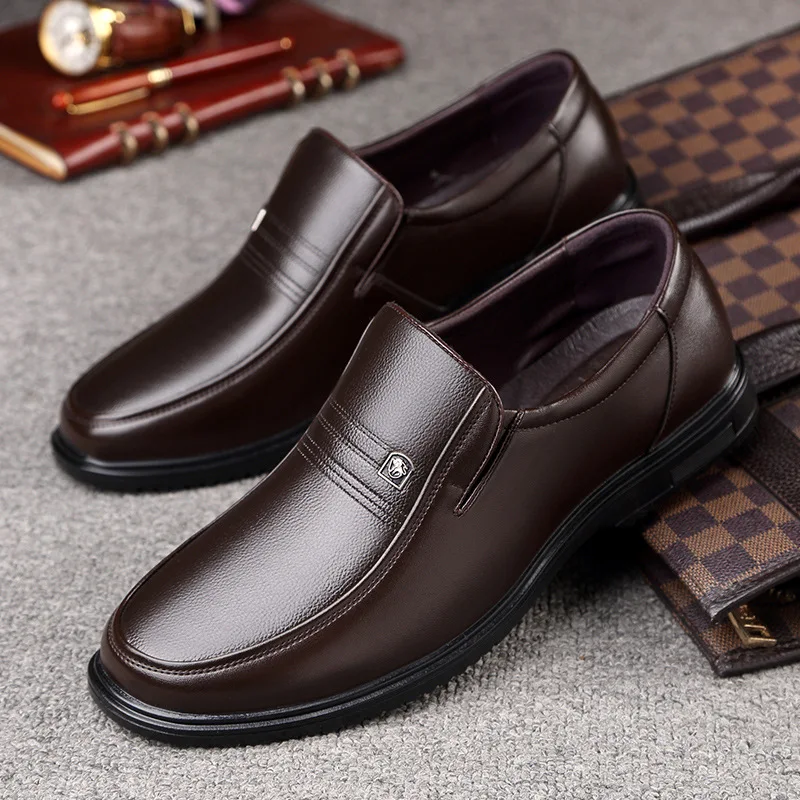 

Genuine Leather Handmade Shoes Men Loafers Slip on Business Casual Shoes Classic Soft Leather Mocassins Flat Leisure Dad Shoes