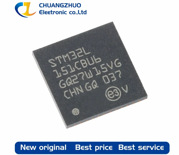 

1Pcs New original STM32L151CBU6 128KB ARM Cortex-M3 16KB 32MHz FLASH 37 UFQFPN-48(7x7) Microcontroller Units