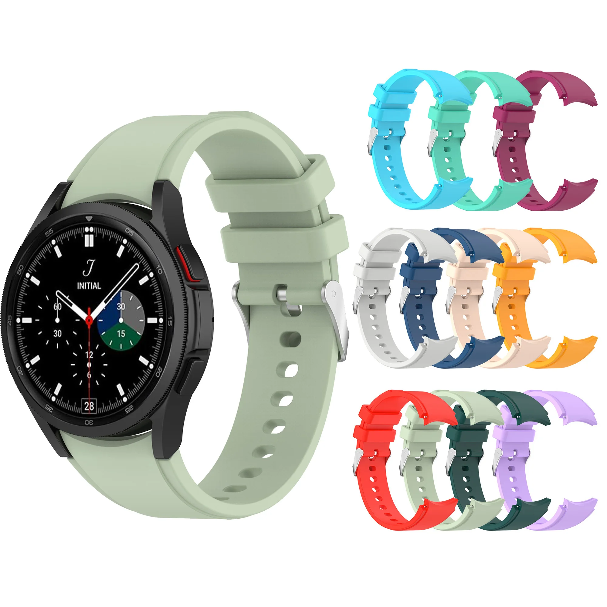 

Ремешок силиконовый для Samsung Galaxy Watch 4 Classic, оригинальный спортивный браслет для Galaxy Watch 4 44 мм 40 мм 20 мм, 46 мм 42 мм
