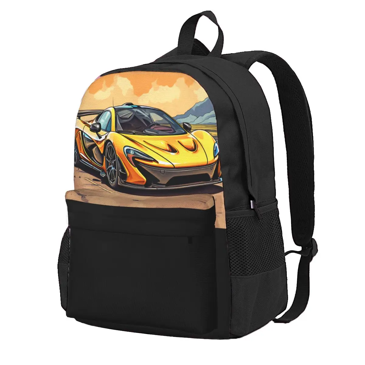 

Powerful Sports Car Backpack Vibrant Tones Vintage Travel Backpacks Girl Kawaii School Bags Colorful Breathable Rucksack