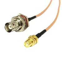 10pcs antenna cable 15cm sma female bulkhead switch bnc female jack nut chassis pigtail adapter