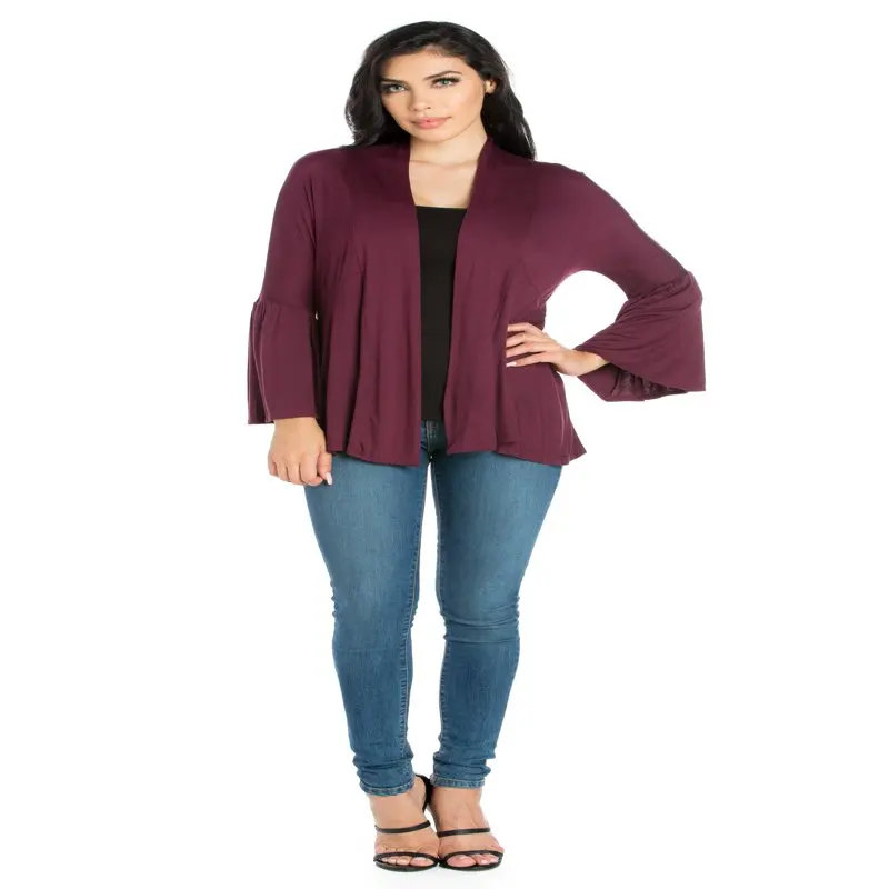 

Comfort Apparel Women's Bell Sleeve Flared Open Front Cardigan