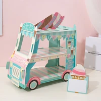 diy cartoon cars disposable cupcake stand paperboard make cars dessert cake stand for kids birthday party supplies decorations