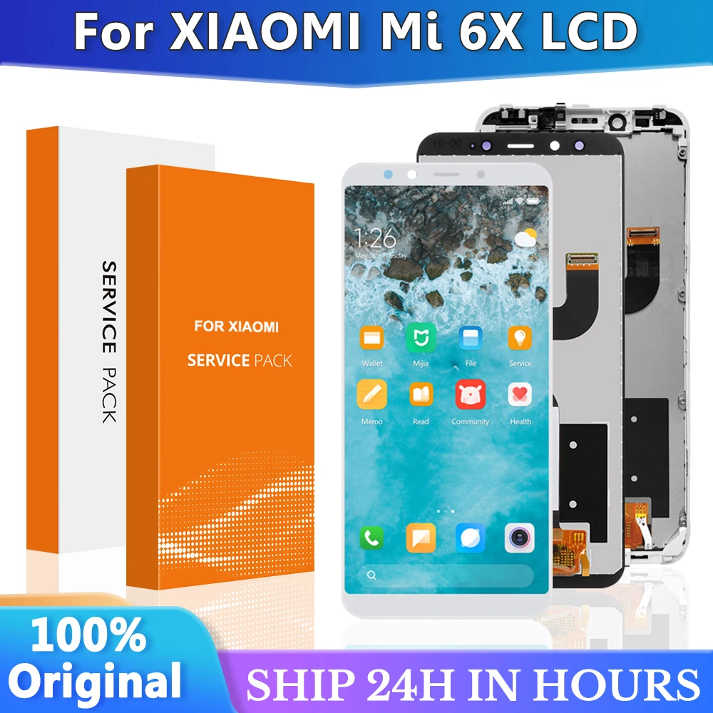 ЖК-дисплей с рамкой для XiaoMi Mi A2 MIA2, 5,99 дюйма, качество AAA, ЖК-дисплей, экран, дигитайзер, Замена для XiaoMi 6X, ЖК-дисплей в сборе