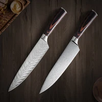 damascus pattern japanese santoku knife stainless steel 7 inch japanese kitchen chef cooking fish raw slicing knife knives