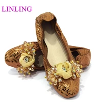 the coffee color fashion rhinestone spring party wedding womens flats comfort loafers genuine leather ballet ladies shoes