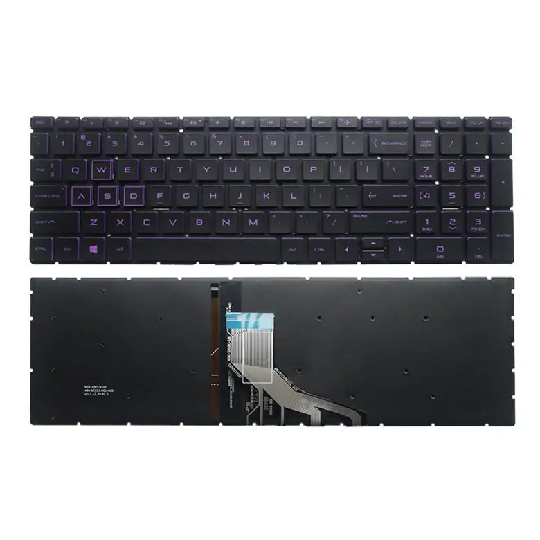 US Backlit Purple keyboard for HP 15-DA 15-DR 15-DK 15-DB 15-DX 15-CX 250 G7 255 256 17-CA 17-BY TPN-C136 C135 C133 TPN-W1