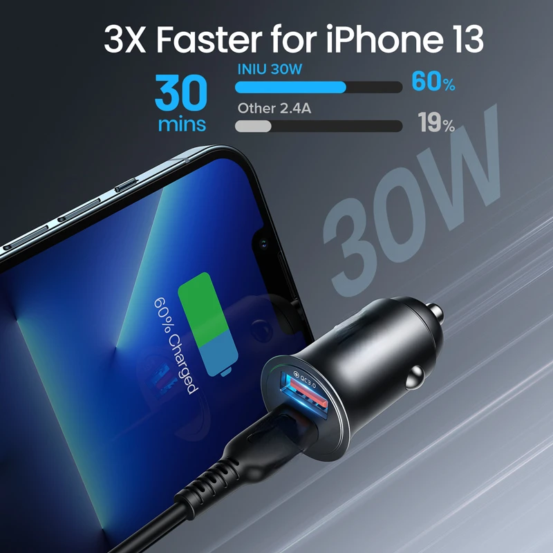

2022 Trend For iPhone 13 12 11 Pro Max 8 S21 S20 S10 S9 60W USB Car Charger 5A Type C PD QC Fast Charging Phone Adapter