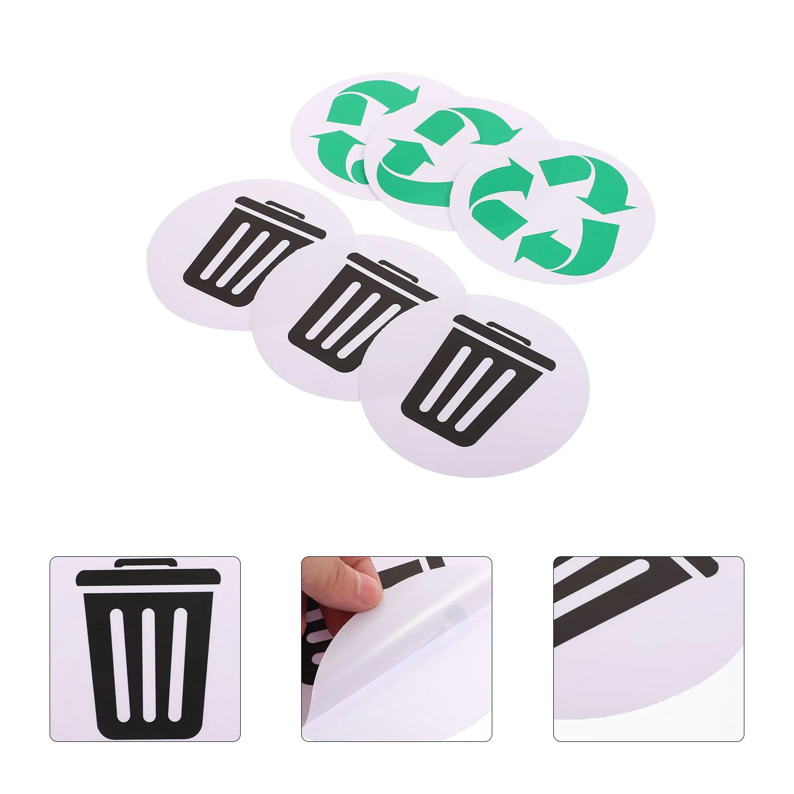 6 шт. наклейки для сортировки мусорных баков клейкие контейнеры вторичной