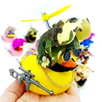 camouflage helmet small black duck car decoration accessories car duck dashboard toy bike motor cycling decoration cute gift