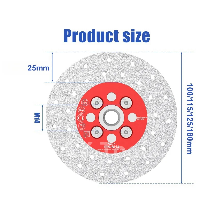 1 шт. M14 двухсторонний шлифовальный диск 100/115/125/180 мм паяное пильное полотно с