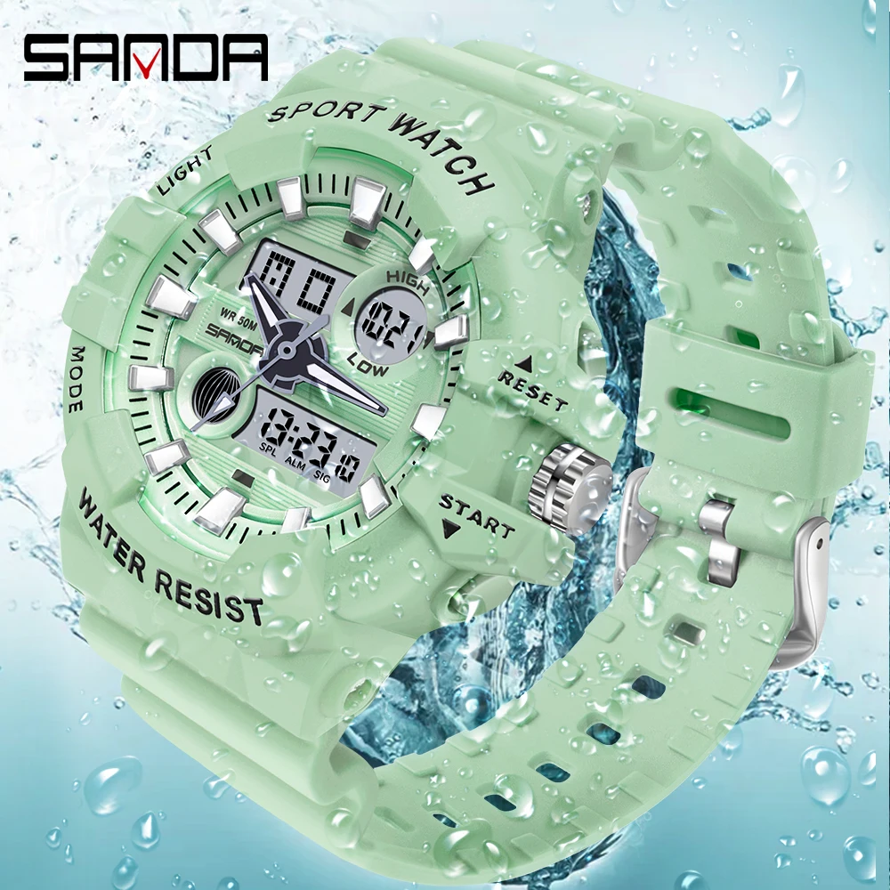 SANDA New man Women Sport Digital Watch Electronic Quartz Dual Core Display LED Waterproof Watches Casual Student WristWatch3037 enlarge