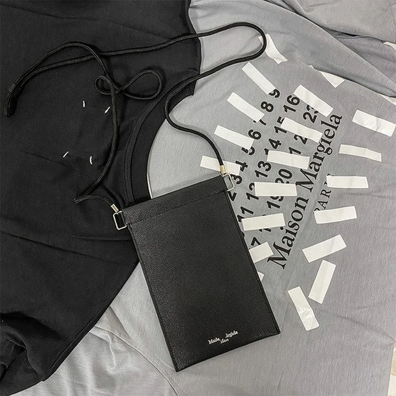 Luxury Brand Margiela Crossbody Bag Men Women MM6 Lychee Pattern Leather Leathers Shoulder Strap Simple Logo Fashion Business