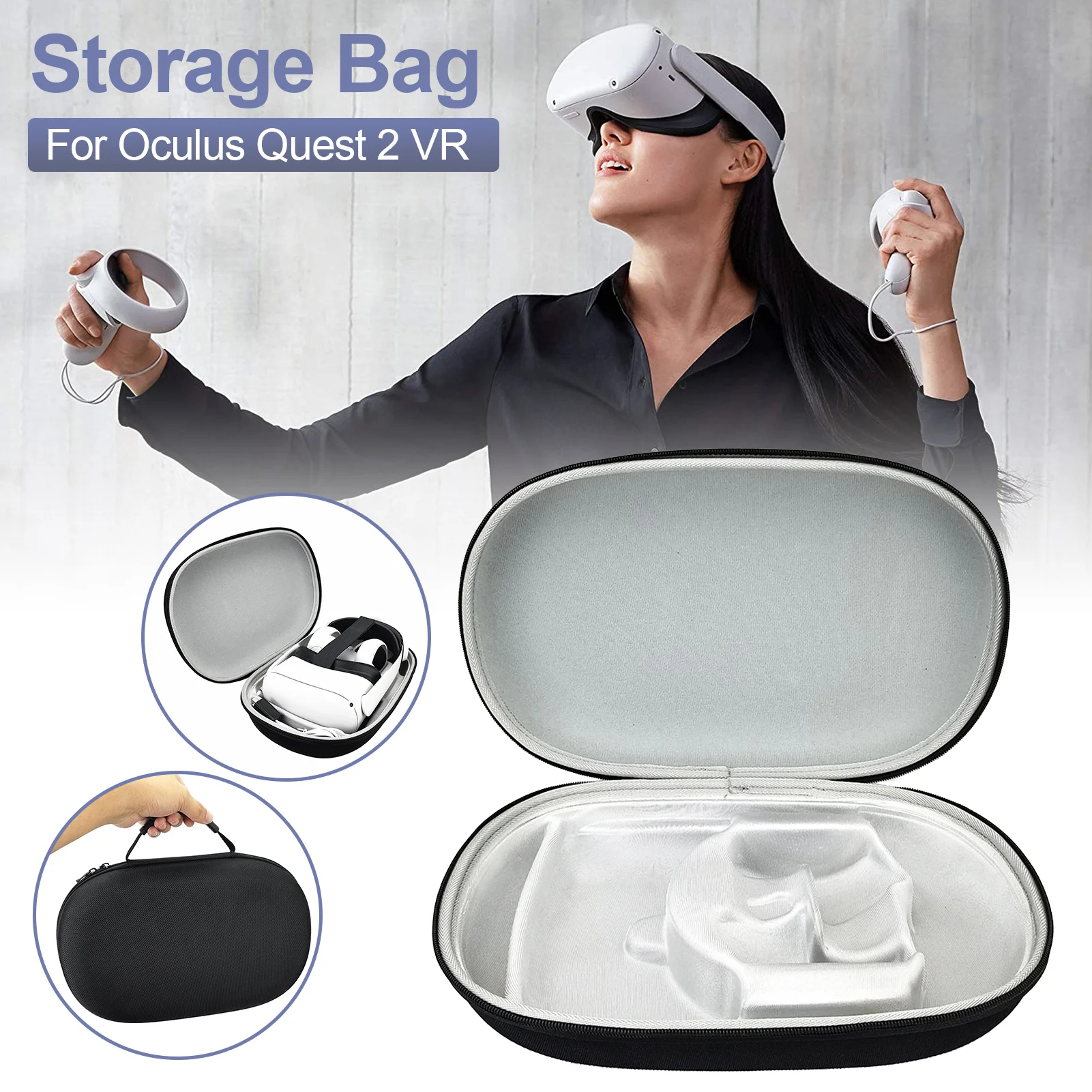 

Oculus Quest 2 Portable Bag VR Accessories VR Headset Travel Carrying Case EVA Storage Box For Oculus Quest 2 Protective Bag