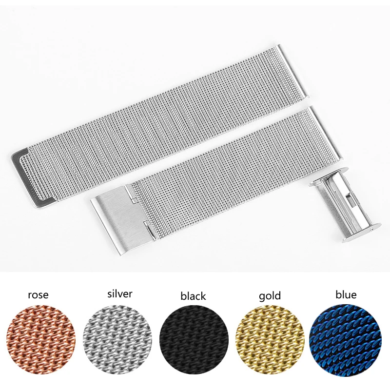 

Sdotter Milanese Watch band 8mm 10mm 12mm 14mm 16mm 18mm 20mm 22mm 24mm stainless steel Watch strap for Universal watch Color Ne