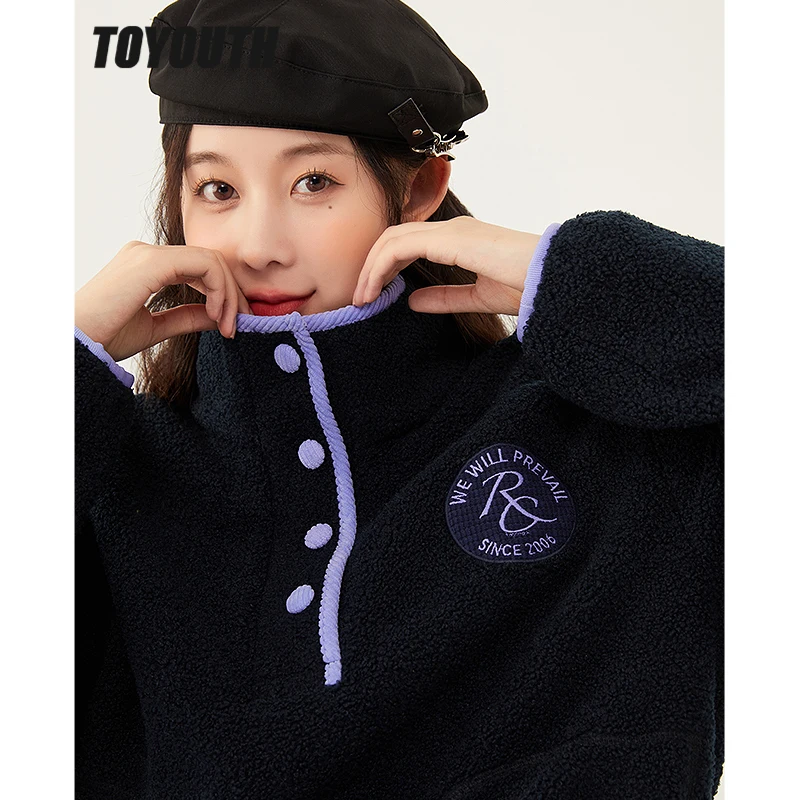 

Женская флисовая толстовка с длинным рукавом и воротником-стойкой