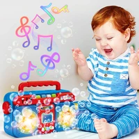 radio bubble machine automatic electric recorder creative summer outdoor bubbles toy with sound effect light toys for kids gifts