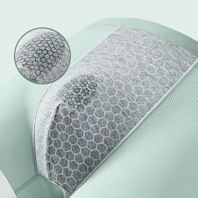 4Pcs Mens Boxers Shorts Graphene Antibacterial Ice Silk Underwear Man Boxershort Seamless Breathable Male Panties Plus Size 4XL