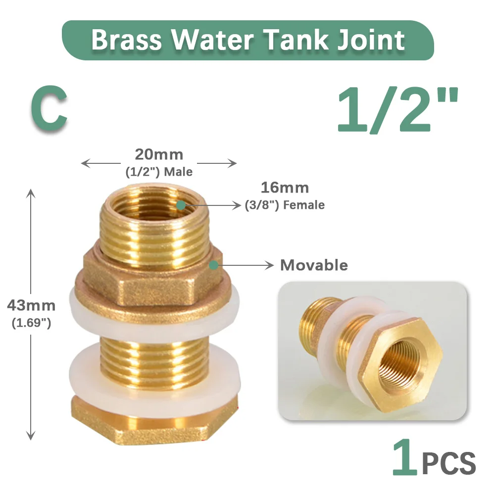 

Латунный соединитель для воды MUCIAKIE 1/2" 3/4" 1"
