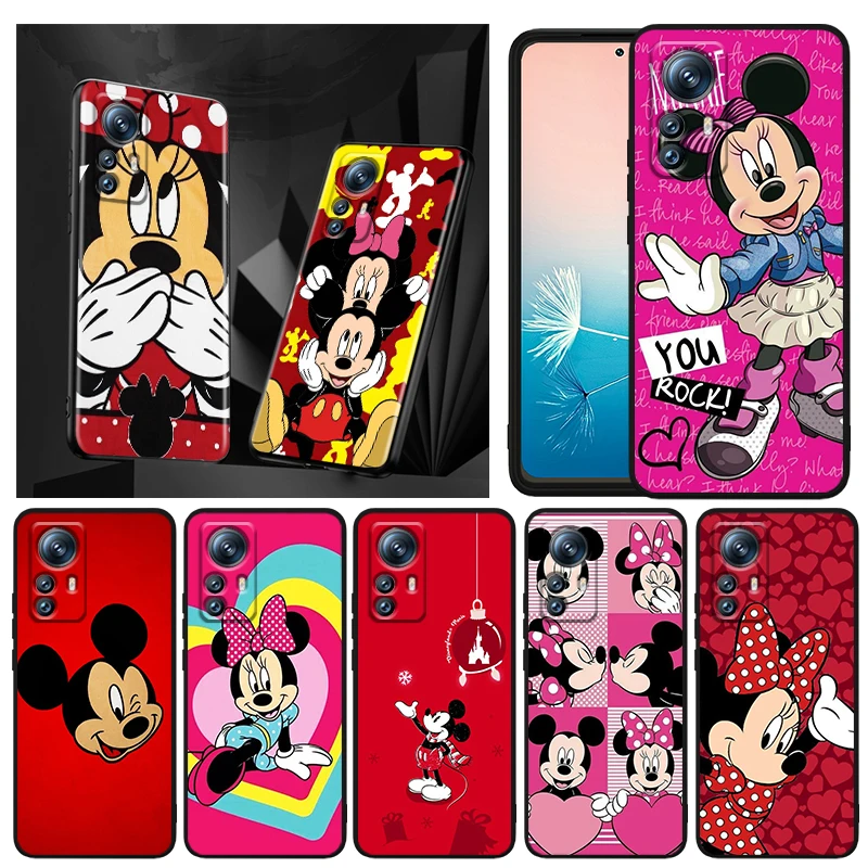 

Red Mickey Minnie mouse Phone Case For Xiaomi Mi 12T 12S 12X 12 11 11T 11i 10T 10 9 9T Pro Lite Ultra 5G Black Funda Cover
