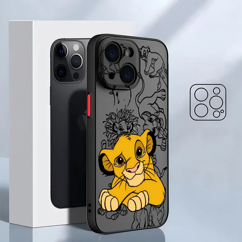 Disney The Lion King Phone Case For Apple iPhone 16 15 14 13 12 11 Mini XS X Pro Max Plus Frosted Translucent Cover
