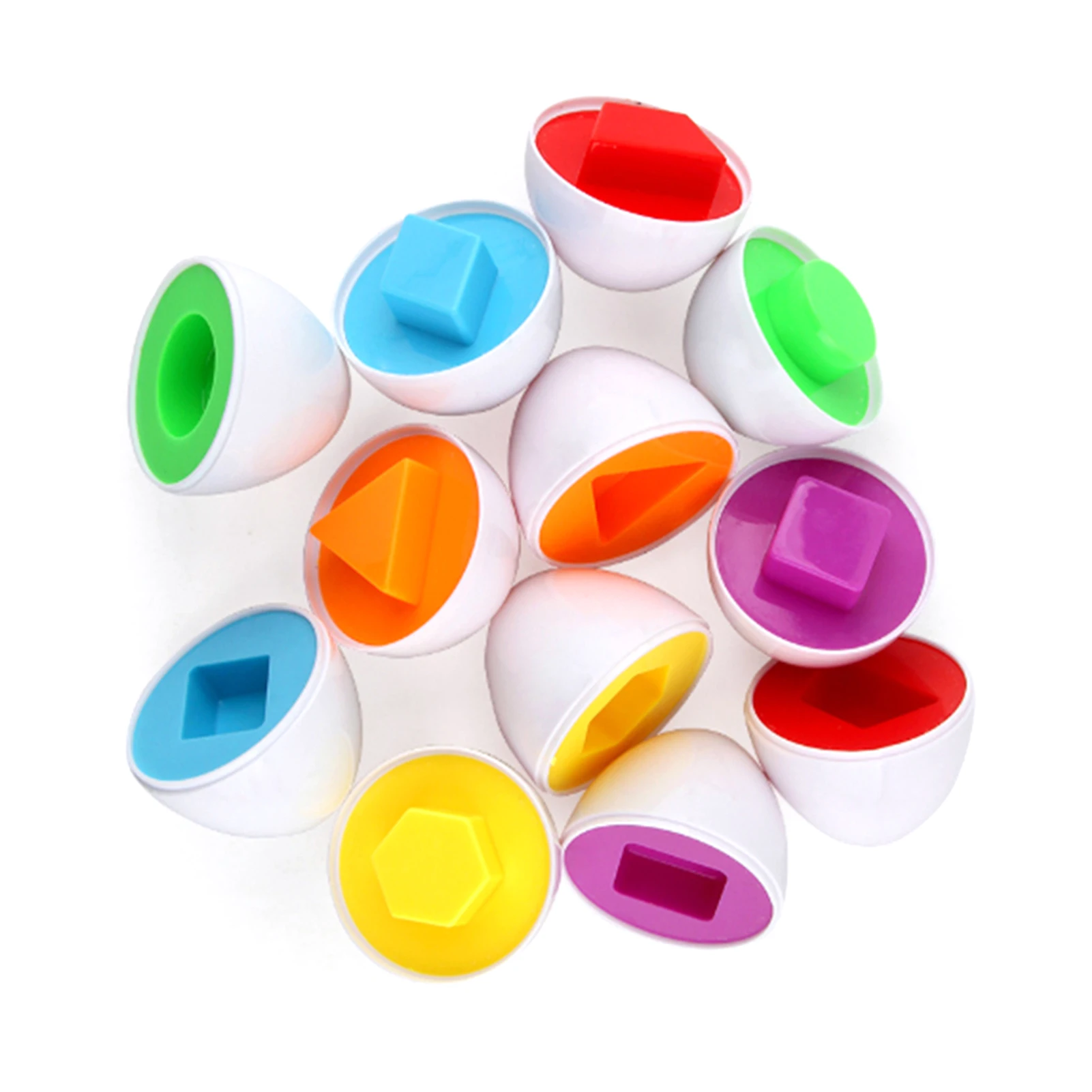 

6pcs Montessori Learning Math Toys Smart Eggs 3D Puzzle Game For Children Math Toys Mixed Shape STEM Popular Sorting Toys
