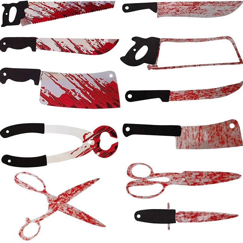 Украшение на Хэллоуин гирлянда кровавый ужас поддельная рука ручной нож