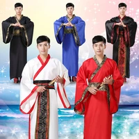 chinese traditional clothings men dyansty ancient hanfu tang suit folk dance stage performence costumes long sleeves spring