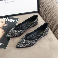 luxury shoes for women spring autumn slip on flat shoes shiny black womans shoes female feetwear plus size 43 zapatos mujer