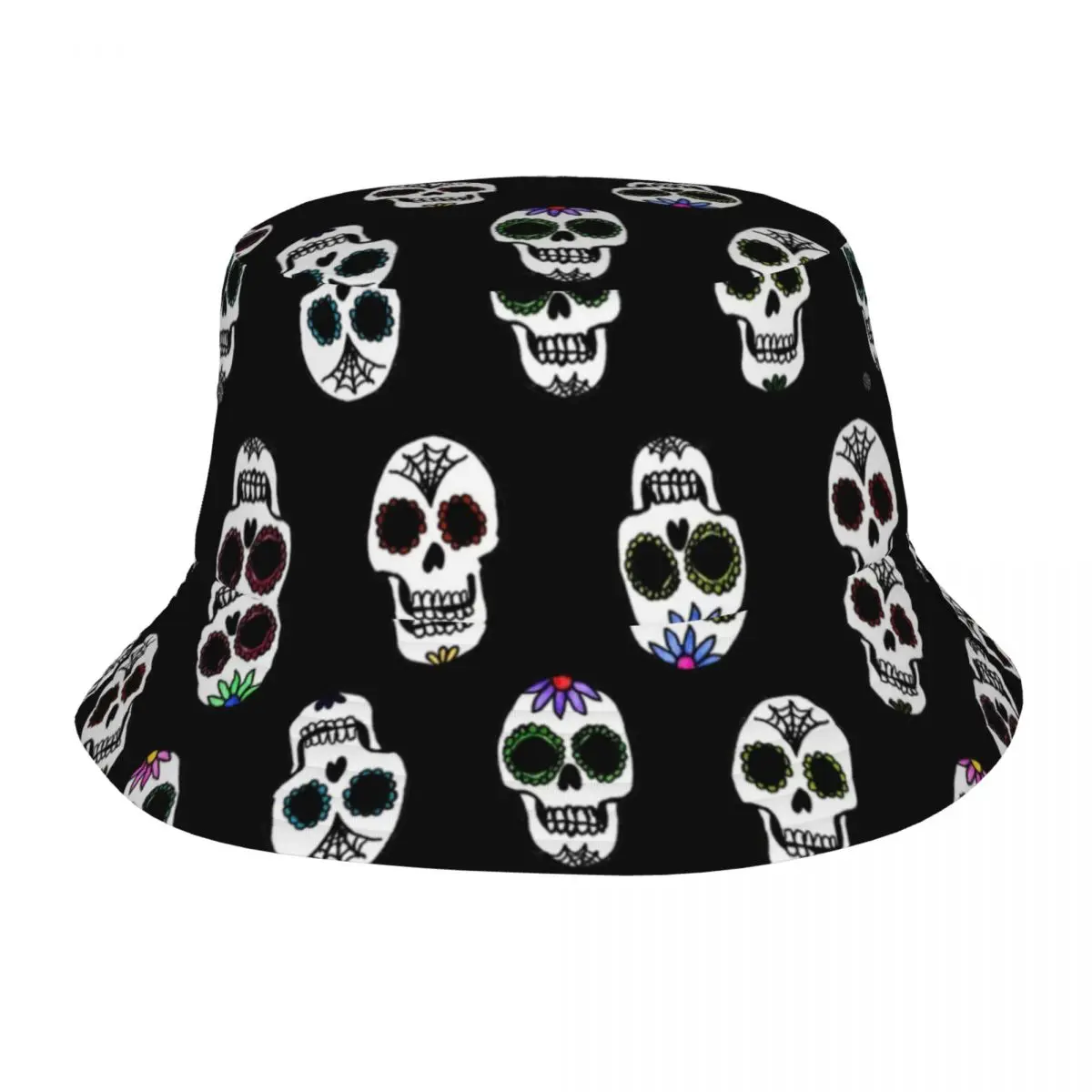 

Mexican Sugar Skull Pattern Halloween Bucket Hats Fashion Beach Sun Hat for Unisex Outdoor Fisherman Hats Packable Panama Hat