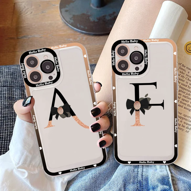 

Initial Letter A Z Phone Case for iPhone 11 12 13 Mini Pro Max 14 Pro Max Case shell