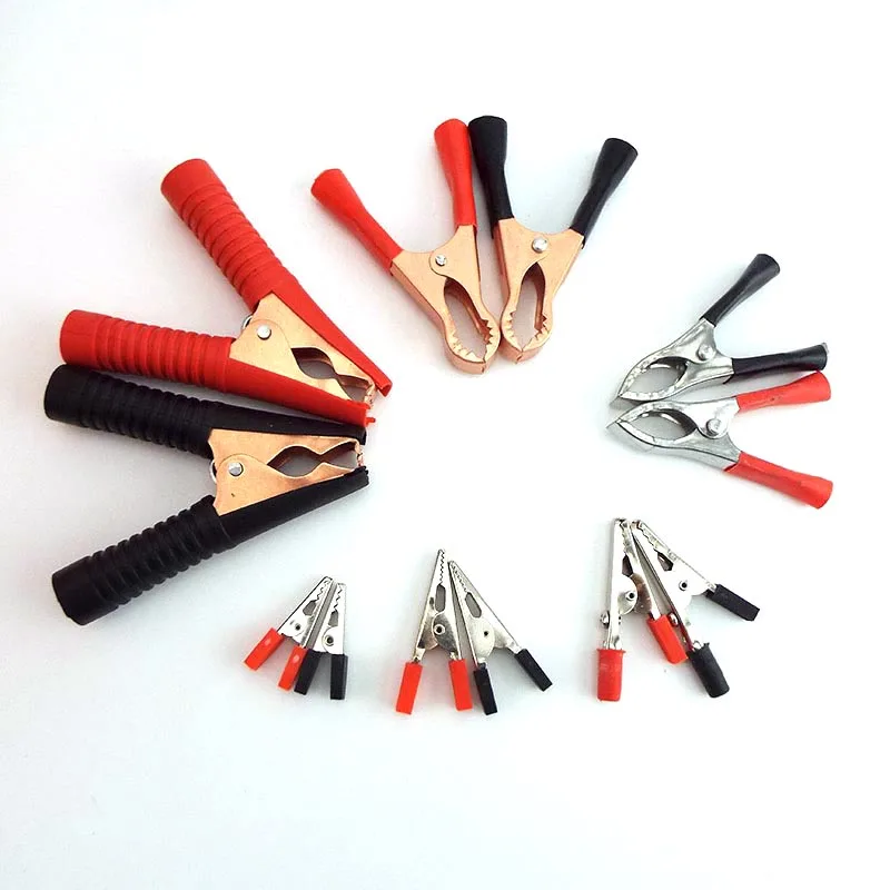 

1 Pair Alligator Clips Probe Crocodile Clip Clamps Connector 5A10A 50A 100A Test Lead car Battery For Test Electrical DIY Tool