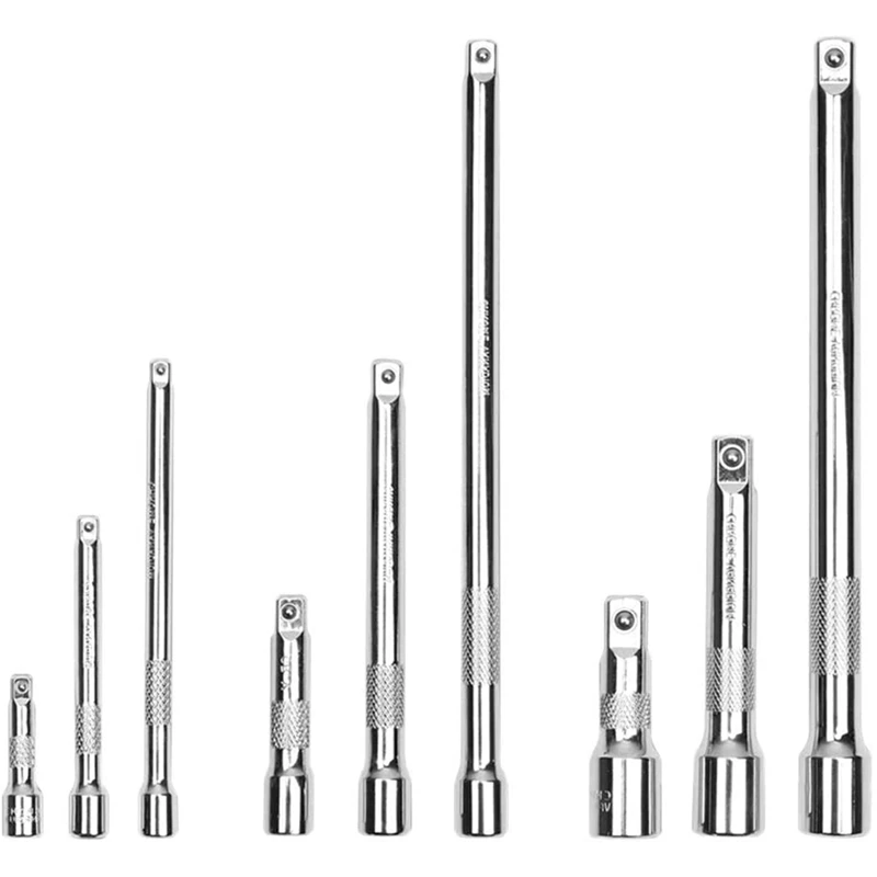 

9-Piece Extension Bar Set, 1/4 Inch, 3/8 Inch And 1/2 Inch Drive Socket Extensions,Chrome Vanadium Steel Ball End Socket