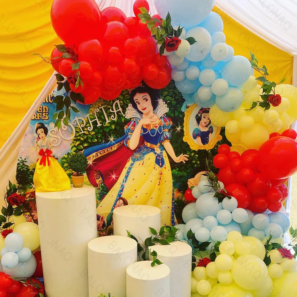 

1set Disney Snow White Party Balloons Arch Garland Kit Princess Theme Girls 1 2 3th Birthday Baby Shower Party Decoration Globos
