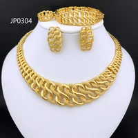dubai gold plated fine jewelry set women necklace earrings charm bracelet for wedding party free shipping